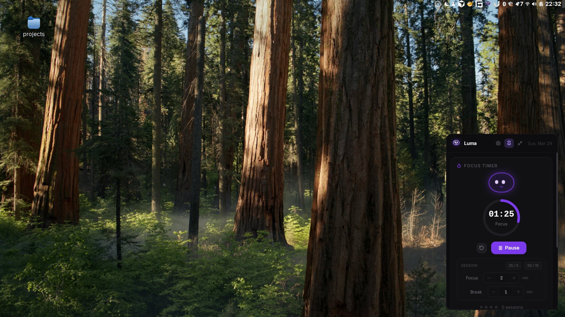 Luma — main window overview